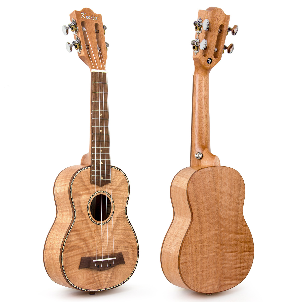 Kmise Soprano Ukulele Tiger Flame Okoume 21 inch...